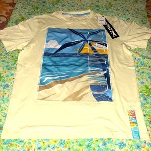 Blue & cream, tan dream land t-shirt
